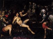 VALENTIN DE BOULOGNE Martyrdom of St Lawrence Spain oil painting artist